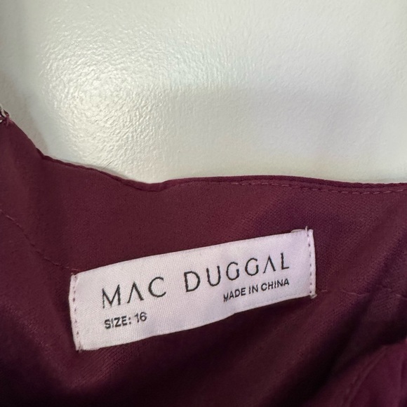 Mac Duggal Red One Shoulder Midi Length Jersey Dress Size 16 NWT - Picture 3 of 6